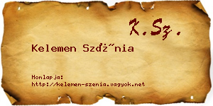 Kelemen Szénia névjegykártya